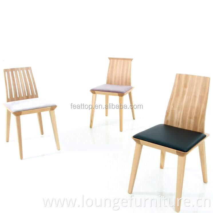 High Quality Modern Design Hotel Banquet Upholstered Ash Wooden Dining Chairs